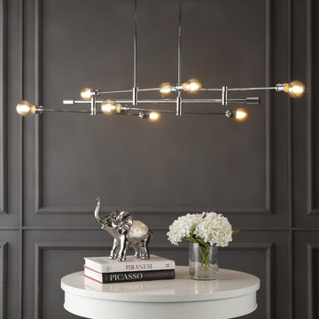 Atlas Modern Vintage Iron Arm-Adjustable LED Chandelier - JONATHAN Y